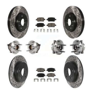 Front Rear Hub Bearing Coated Brake Rotor Pad Kit (10Pc) For Chevrolet Cruze Volt Bolt EV KBB-123866