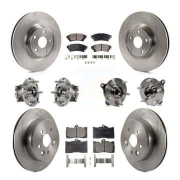 Front Rear Hub Bearing Brake Rotor Pad Kit (10Pc) For Lexus IS300 IS350 GS350 RC350 RC300 KBB-123874