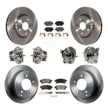 Front Rear Hub Bearings Disc Brake Rotors And Ceramic Pads Kit (10Pc) For Lexus IS250 KBB-123878