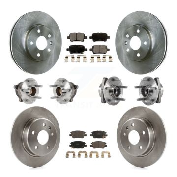Front Rear Hub Bearing Disc Brake Rotor & Pad Kit (10Pc) For Chevrolet Cruze Volt Bolt EV KBB-123880