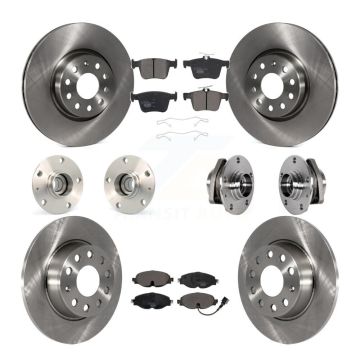 Front Rear Hub Bearing Disc Brake Rotors And Pads Kit (10Pc) For Audi A3 Sportback e-tron KBB-123891
