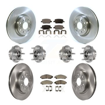 Front Rear Hub Bearing Brake Rotor Pads Kit (10Pc) For Cadillac XT5 Buick Enclave XT6 4WD KBB-123899