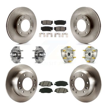 Front Rear Hub Bearing Disc Brake Rotor & Pad Kit (10Pc) For Hyundai Entourage Kia Sedona KBB-123912
