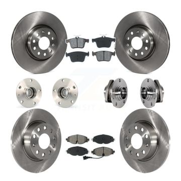Front Rear Hub Bearing Disc Brake Rotors And Pads Kit (10Pc) For Audi A3 Sportback e-tron KBB-123919