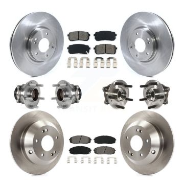 Front Rear Hub Bearings Disc Brake Rotors And Pads Kit (10Pc) For 2015-2021 Kia Sedona KBB-123925