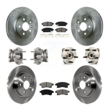 Front Rear Hub Bearings Disc Brake Rotors And Pads Kit (10Pc) For Chevrolet Cruze Limited KBB-123932