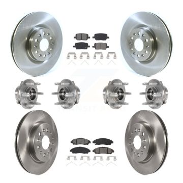 Front Rear Hub Bearing Brake Rotor Pads Kit (10Pc) For Cadillac XT5 Buick Enclave XT6 4WD KBB-123935