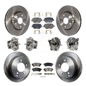 Front Rear Hub Bearing Disc Brake Rotor And Semi-Metallic Pads Kit (10Pc) For Lexus IS250 KBB-123945