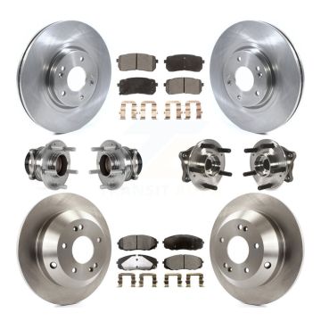 Front Rear Hub Bearings Disc Brake Rotors And Pads Kit (10Pc) For 2015-2021 Kia Sedona KBB-123946