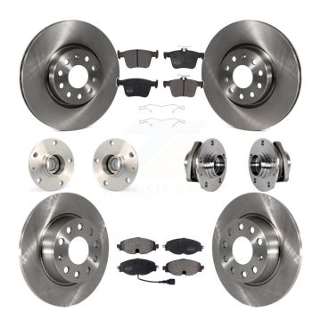 Front Rear Hub Bearing Disc Brake Rotors And Pads Kit (10Pc) For Audi A3 Sportback e-tron KBB-123955