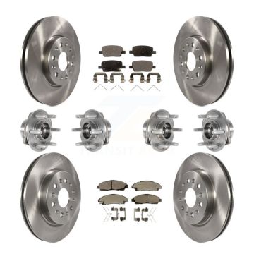 Front Rear Hub Bearing Brake Rotor Pad Kit (10Pc) For Chevrolet Traverse GMC Acadia Buick KBB-123963