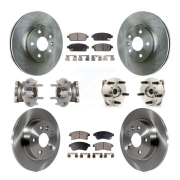 Front Rear Hub Bearings Disc Brake Rotors And Pads Kit (10Pc) For Chevrolet Cruze Limited KBB-123967