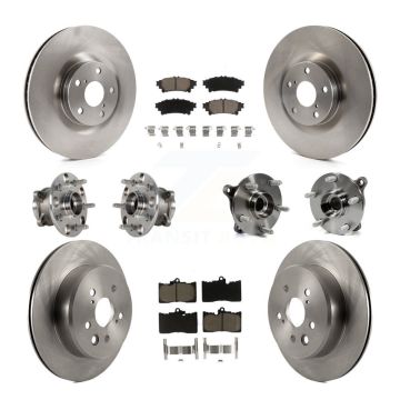 Front Rear Hub Bearing Brake Rotor Pad Kit (10Pc) For Lexus IS300 IS350 GS350 RC350 RC300 KBB-123981