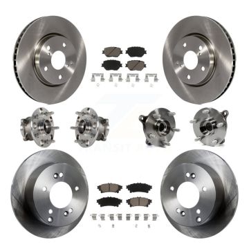 Front Rear Hub Bearings Disc Brake Rotors And Ceramic Pads Kit (10Pc) For Lexus IS250 KBB-123985