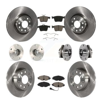 Front Rear Hub Bearing Disc Brake Rotors And Pads Kit (10Pc) For Audi A3 Sportback e-tron KBB-123987