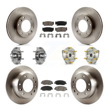 Front Rear Hub Bearing Disc Brake Rotor & Pad Kit (10Pc) For Hyundai Entourage Kia Sedona KBB-123999