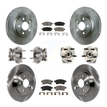 Front Rear Hub Bearings Disc Brake Rotors And Pads Kit (10Pc) For Chevrolet Cruze Limited KBB-124001
