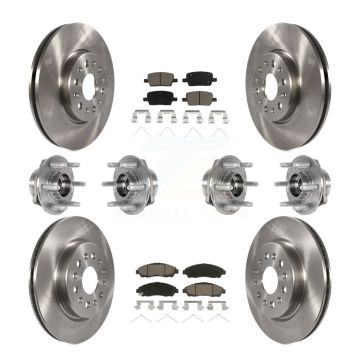 Front Rear Hub Bearing Brake Rotor Pad Kit (10Pc) For Chevrolet Traverse GMC Acadia Buick KBB-124003