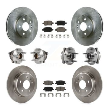 Front Rear Hub Bearing Disc Brake Rotor & Pad Kit (10Pc) For Chevrolet Cruze Volt Bolt EV KBB-124011