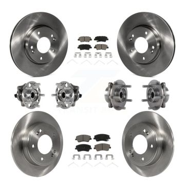 Front Rear Hub Bearing Disc Brake Rotor Pad Kit (10Pc) For 2017-2020 Hyundai Elantra 2.0L KBB-124012
