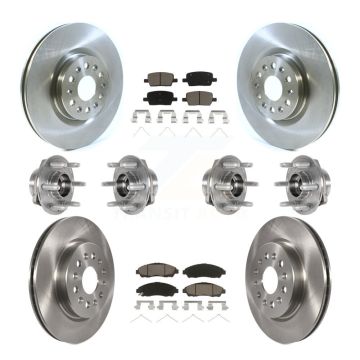 Front Rear Hub Bearing Brake Rotor Pads Kit (10Pc) For Cadillac XT5 Buick Enclave XT6 4WD KBB-124014