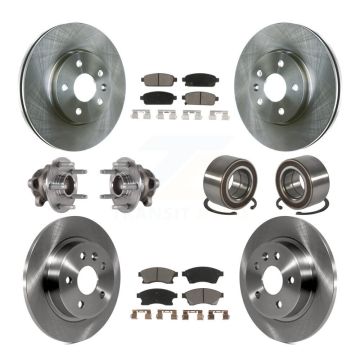 Front Rear Hub Bearing Disc Brake Rotor And Pads Kit (10Pc) For 2016-2017 Chevrolet Sonic KBB-124033