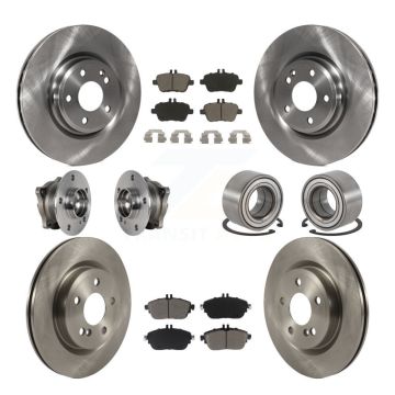 Front Rear Hub Bearing Brake Rotor And Pad Kit (10Pc) For Mercedes-Benz GLA250 CLA250 AWD KBB-124080