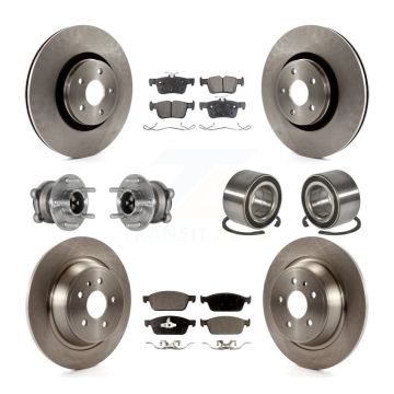 Front Rear Hub Bearing Disc Brake Rotor And Semi-Metallic Pads Kit (10Pc) For Lincoln MKC KBB-124127