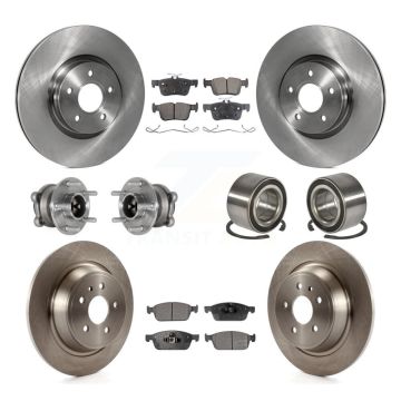 Front Rear Hub Bearings Disc Brake Rotors And Pads Kit (10Pc) For Ford Escape Lincoln MKC KBB-124128