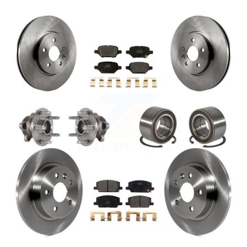 Front Rear Hub Bearing Brake Rotor And Pad Kit (10Pc) For Buick Encore Chevrolet Trax FWD KBB-124155
