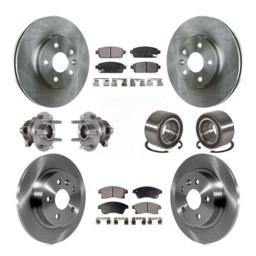 Front Rear Hub Bearing Disc Brake Rotor And Pads Kit (10Pc) For 2016-2017 Chevrolet Sonic KBB-124268
