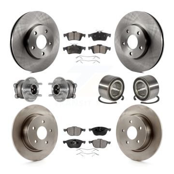 Front Rear Hub Bearing Disc Brake Rotor Pad Kit (10Pc) For Ford C-Max With Parking Assist KBB-124306