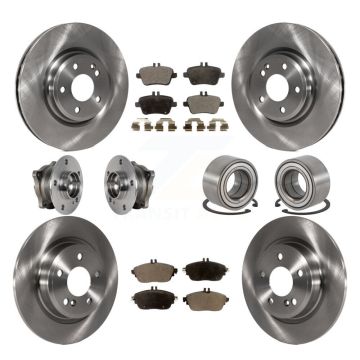 Front Rear Hub Bearing Brake Rotor And Pad Kit (10Pc) For Mercedes-Benz GLA250 CLA250 AWD KBB-124317