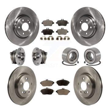 Front Rear Hub Bearing Brake Rotor And Pad Kit (10Pc) For Mercedes-Benz GLA250 CLA250 AWD KBB-124318