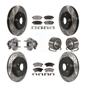 Front Rear Hub Bearing Coated Brake Rotor & Pads Kit (10Pc) For 2016-2017 Chevrolet Sonic KBB-124377