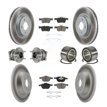 Front Rear Hub Bearing Coat Brake Rotor Pad Kit (10Pc) For Ford Escape FWD with 2.5L/1.5L KBB-124519