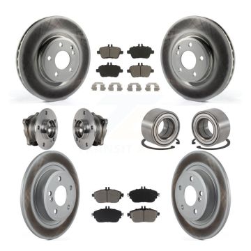 Front Rear Hub Bearing Coated Brake Rotor Pads Kit (10Pc) For Mercedes-Benz GLA250 CLA250 KBB-124579