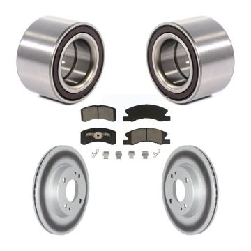 Front Wheel Bearing Coated Disc Brake Rotor & Pads Kit For 2017-2022 Mitsubishi Mirage G4 KBB-124593