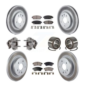 Front Rear Hub Bearing Coated Brake Rotor & Pads Kit (10Pc) For 2016-2017 Chevrolet Sonic KBB-124638
