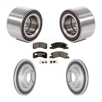 Front Wheel Bearing Coated Disc Brake Rotor & Pads Kit For 2017-2022 Mitsubishi Mirage G4 KBB-124702