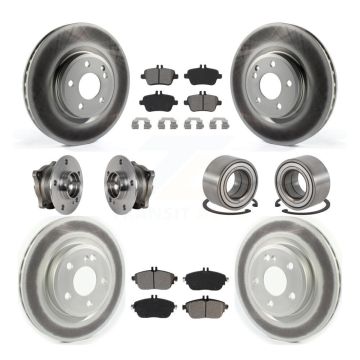 Front Rear Hub Bearing Coated Brake Rotor Pads Kit (10Pc) For Mercedes-Benz GLA250 CLA250 KBB-124737