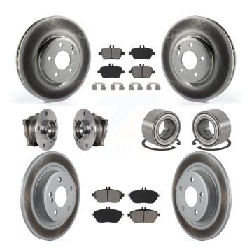Front Rear Hub Bearing Coated Brake Rotor Pads Kit (10Pc) For Mercedes-Benz GLA250 CLA250 KBB-124738