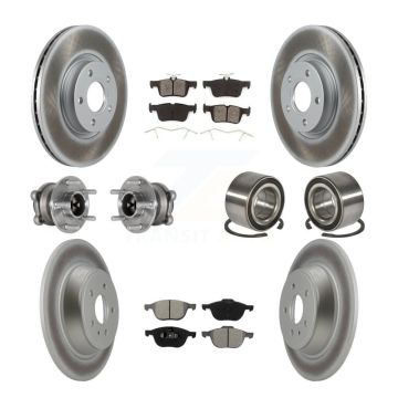 Front Rear Hub Bearing Coat Brake Rotor Pad Kit (10Pc) For Ford Escape FWD with 2.5L/1.5L KBB-124760