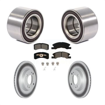 Front Wheel Bearing Coated Disc Brake Rotor & Pads Kit For 2017-2022 Mitsubishi Mirage G4 KBB-124799