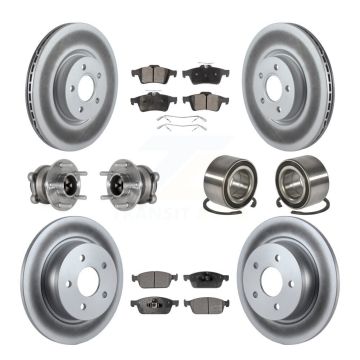 Front Rear Hub Bearing Coated Brake Rotor & Pads Kit (10Pc) For Ford Escape FWD with 2.0L KBB-124859