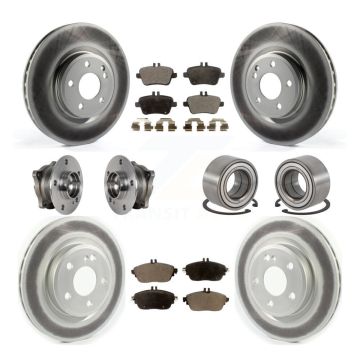 Front Rear Hub Bearing Coated Brake Rotor Pads Kit (10Pc) For Mercedes-Benz GLA250 CLA250 KBB-124900