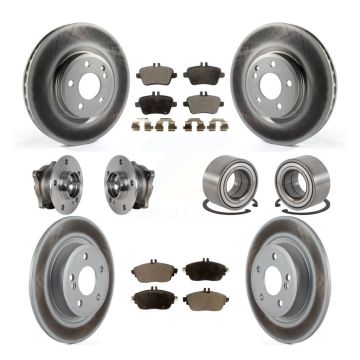 Front Rear Hub Bearing Coated Brake Rotor Pads Kit (10Pc) For Mercedes-Benz GLA250 CLA250 KBB-124902
