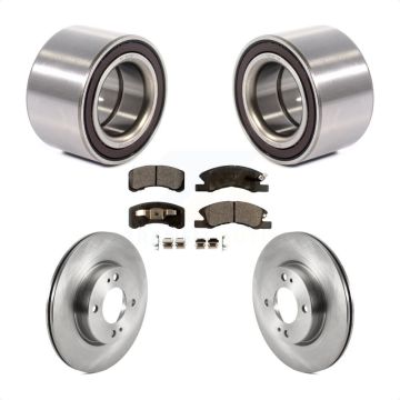 Front Wheel Bearing Disc Brake Rotors And Pads Kit For 2017-2022 Mitsubishi Mirage G4 KBB-124993