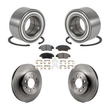 Front Wheel Bearing Brake Rotor & Pads Kit For 2004-2005 Honda Civic Si With 4 Lug Wheels KBB-124999