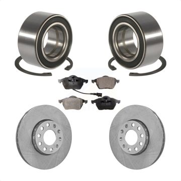 Front Wheel Bearing Disc Brake Rotors And Ceramic Pads Kit For Audi A6 Quattro 100 KBB-125073